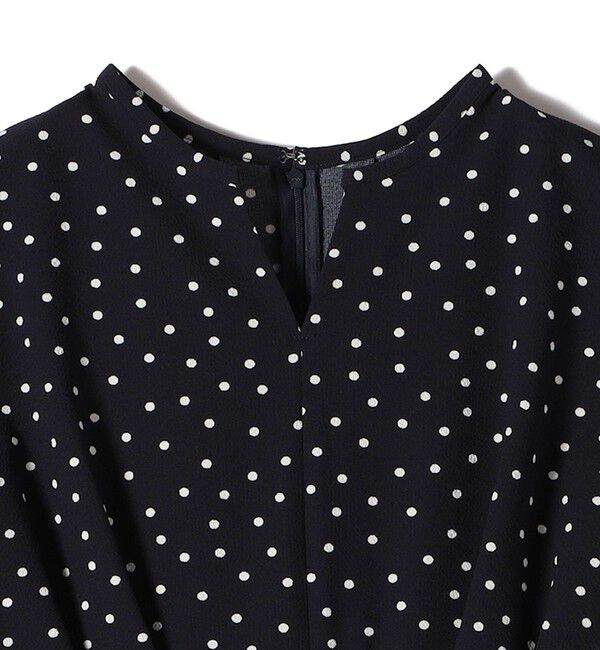 SHIPS for women「〈手洗い可能〉サッカー ストレッチ ドット 無地 フレンチ スリーブ ワンピース」|ワンピース|