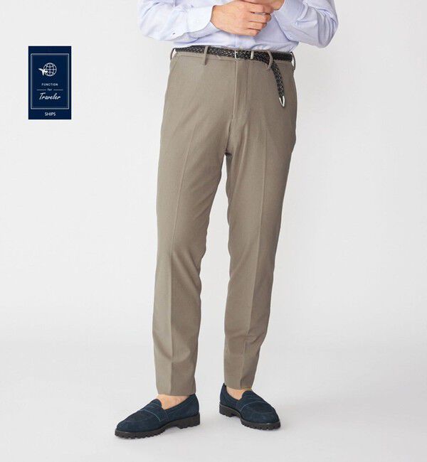 SHIPS「SHIPS:〈FUNCTION〉ジャージー 2WAY サイド シャーリング スラックス」|スラックス|グレー