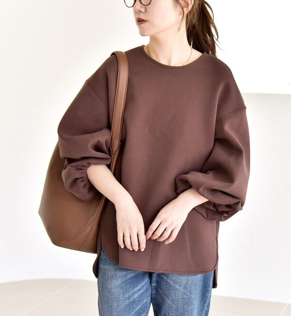 quaranciel「quaranciel:〈洗濯機可能〉ポンチ ボリュームスリーブ ビッグ スウェット プルオーバー」|スウェット・ジャージ|