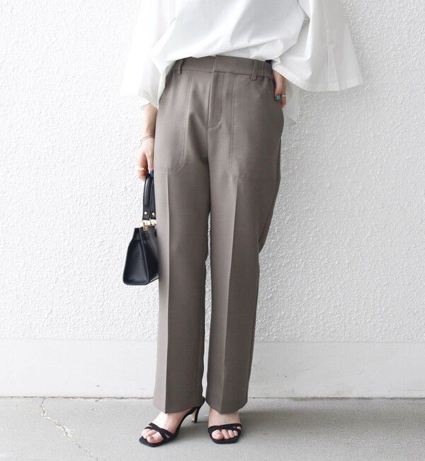 SHIPS any「SHIPS any:〈洗濯機可能〉ダブルクロス セミフレア パンツ［NAVY BLUE］」|その他|