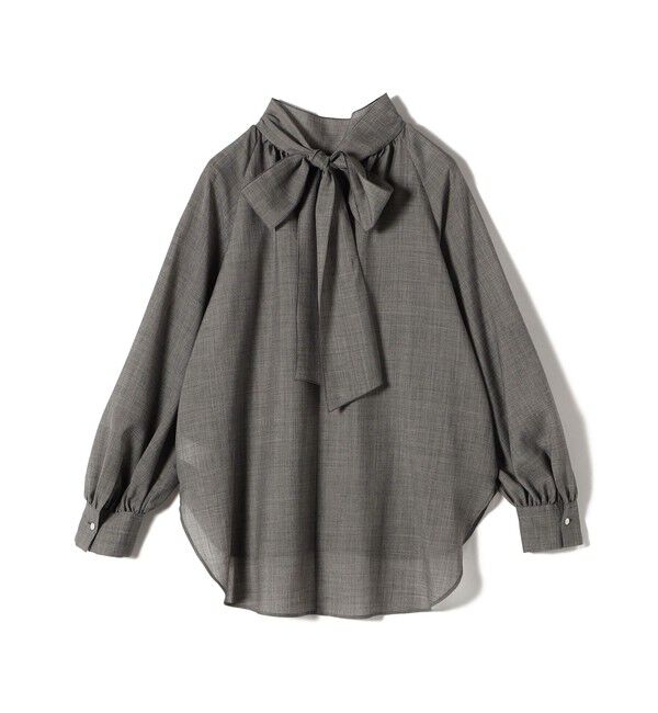 SHIPS for women「〈手洗い可能〉ウール混 シアー ボイル リボン ブラウス」|シャツ・ブラウス|