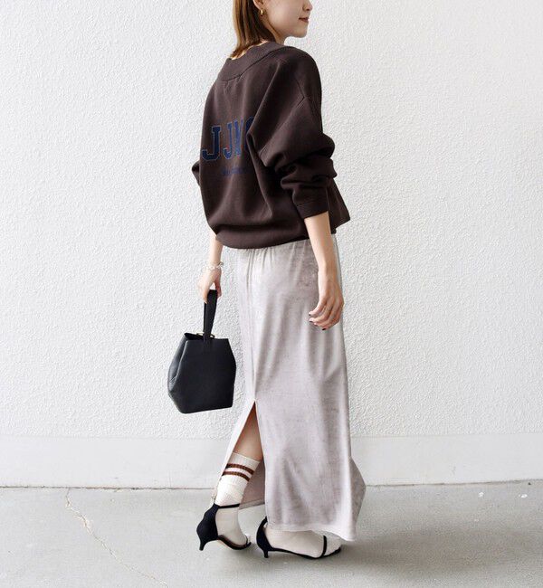 SHIPS for women「〈手洗い可能〉スノー クラッシュ ポリエステル ベロア ウエスト ゴム スカート」|スカート|