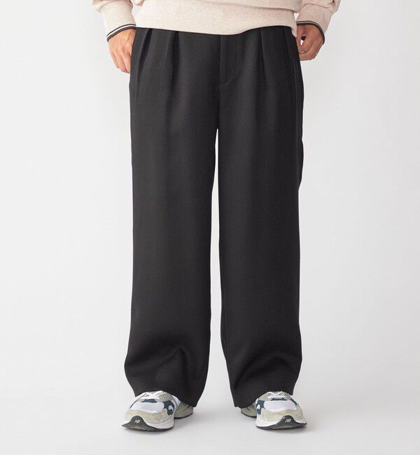 SHIPS「SHIPS:〈手洗い可能〉メランジ タック バギー スラックス」|スラックス|ブラック