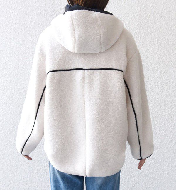 SHIPS for women「【WEB限定】ボア 配色 フード ブルゾン」|ブルゾン・スタジャン|