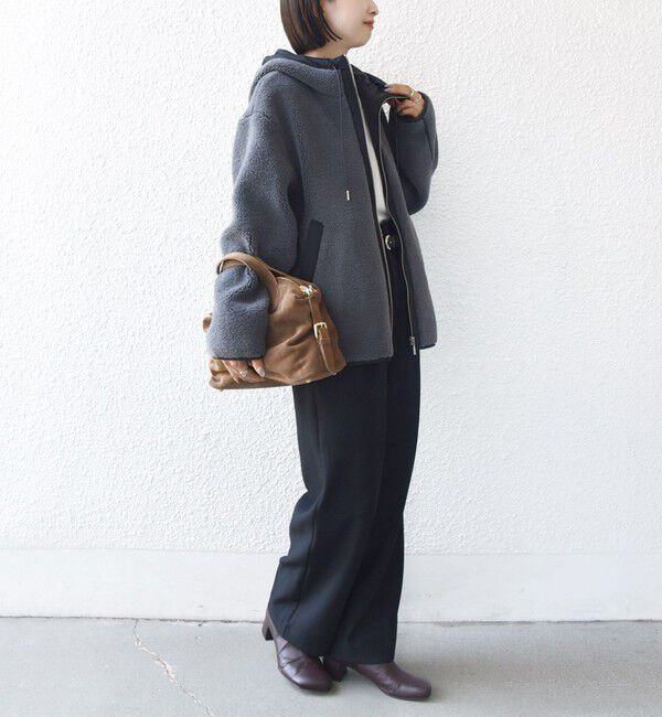 SHIPS for women「【WEB限定】ボア 配色 フード ブルゾン」|ブルゾン・スタジャン|