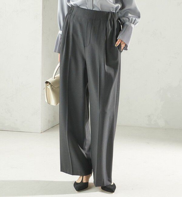 SHIPS for women「〈手洗い可能〉メルティ ウォーム タック ワイド パンツ」|その他|