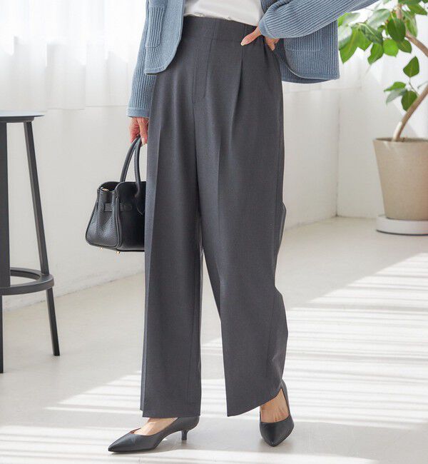 SHIPS for women「〈手洗い可能〉メルティ ウォーム タック ワイド パンツ」|その他|