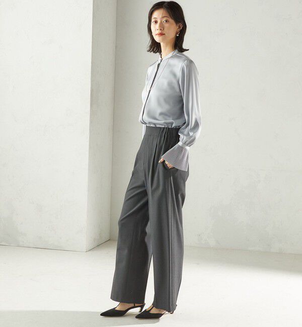 SHIPS for women「〈手洗い可能〉メルティ ウォーム タック ワイド パンツ」|その他|