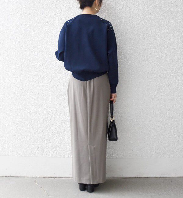 SHIPS any「SHIPS any:〈手洗い可能〉パールモチーフ ビジュー クルーネック ニット」|ニット・セーター|