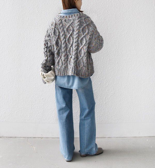 SHIPS for women「【WEB限定】〈手洗い可能〉ネップヤーン ケーブル ニット カーディガン」|カーディガン|