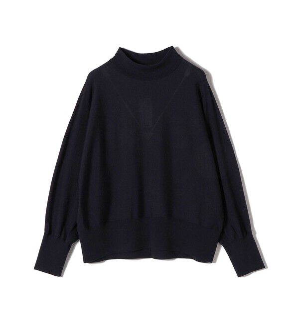 SHIPS for women「SHIPS Primary Navy Label:MERINO WOOL ハイネック ドルマン ニット」|ニット・セーター|ネイビー