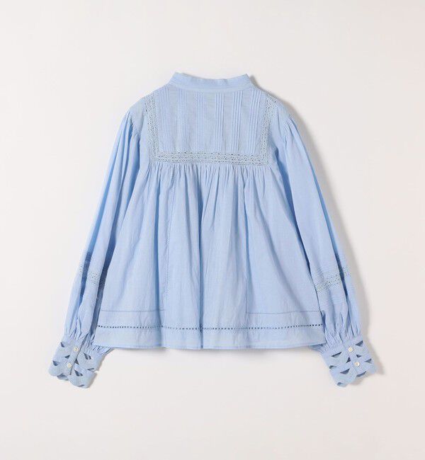 SHIPS any「SHIPS any:〈洗濯機可能〉キャンブリック スタンドカラー レース シャツ ブラウス」|シャツ・ブラウス|