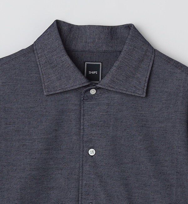 SHIPS「SHIPS: ジャージー デニム ライク ワンピースカラー シャツ」|シャツ・ブラウス|
