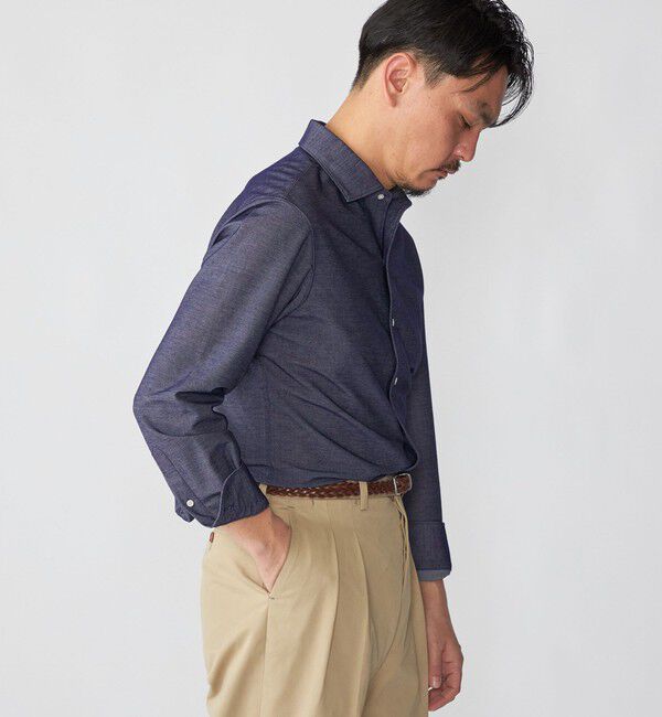 SHIPS「SHIPS: ジャージー デニム ライク ワンピースカラー シャツ」|シャツ・ブラウス|