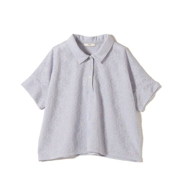 SHIPS for women「《追加予約》【WEB限定】〈手洗い可能〉シアー ジャカード ポロ 襟 ショート スリーブ プルオーバー」|ポロシャツ|