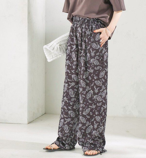 SHIPS for women「《予約》【SHIPS別注】TICCA&times;manipuri:〈手洗い可能〉プリント パンツ」|その他|ブラック