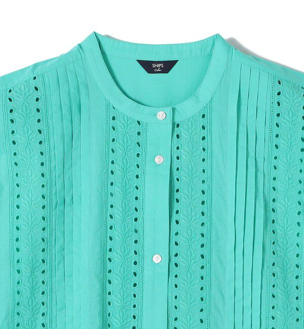 SHIPS Colors 「《予約》SHIPS Colors:〈手洗い可能〉エンブロイダリー レース フレンチスリーブ シャツ◆」|シャツ・ブラウス|