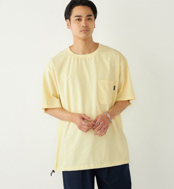 SHIPS Colors 「SHIPS Colors:〈接触冷感・吸水速乾・洗濯機可能〉ライト シアサッカー Tシャツ」|Tシャツ・カットソー|