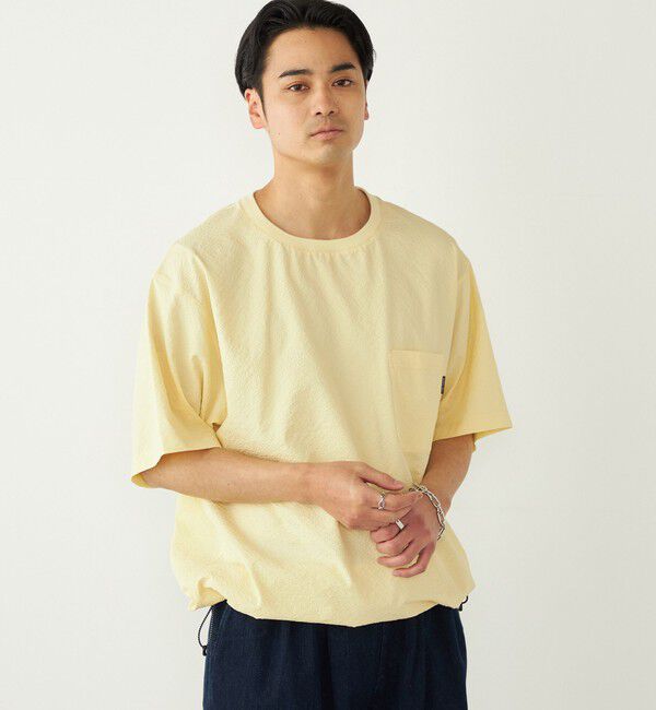 SHIPS Colors 「SHIPS Colors:〈接触冷感・吸水速乾・洗濯機可能〉ライト シアサッカー Tシャツ」|Tシャツ・カットソー|