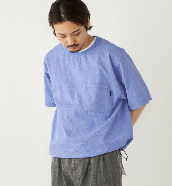 SHIPS Colors 「SHIPS Colors:〈接触冷感・吸水速乾・洗濯機可能〉ライト シアサッカー Tシャツ」|Tシャツ・カットソー|