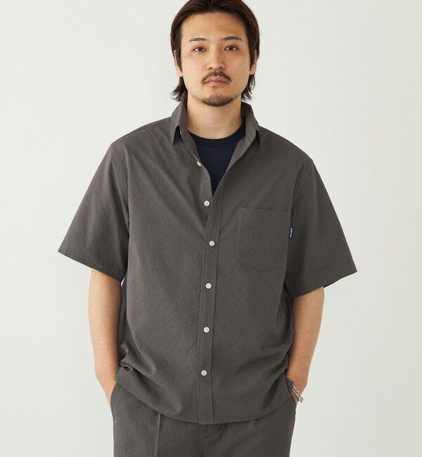 SHIPS Colors 「SHIPS Colors:〈接触冷感・吸水速乾・洗濯機可能〉ライト シアサッカー シャツ」|シャツ・ブラウス|