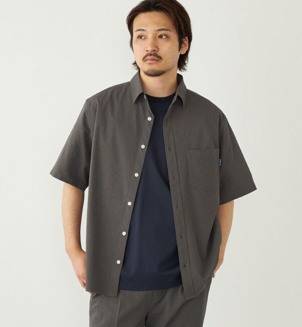 SHIPS Colors 「SHIPS Colors:〈接触冷感・吸水速乾・洗濯機可能〉ライト シアサッカー シャツ」|シャツ・ブラウス|