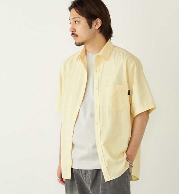 SHIPS Colors 「SHIPS Colors:〈接触冷感・吸水速乾・洗濯機可能〉ライト シアサッカー シャツ」|シャツ・ブラウス|イエロー