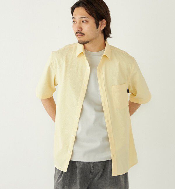 SHIPS Colors 「SHIPS Colors:〈接触冷感・吸水速乾・洗濯機可能〉ライト シアサッカー シャツ」|シャツ・ブラウス|