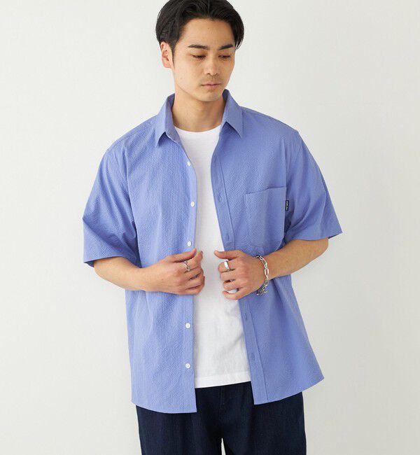 SHIPS Colors 「SHIPS Colors:〈接触冷感・吸水速乾・洗濯機可能〉ライト シアサッカー シャツ」|シャツ・ブラウス|