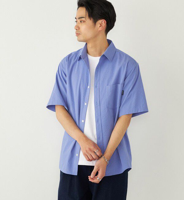 SHIPS Colors 「SHIPS Colors:〈接触冷感・吸水速乾・洗濯機可能〉ライト シアサッカー シャツ」|シャツ・ブラウス|