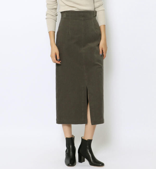 GALERIE VIE「コットンコーデュロイ Iラインスカート」|タイト|