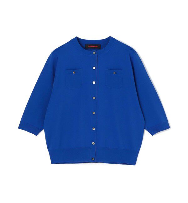 CABaN「ファインポリエステル ハーフスリーブポケットカーディガン」|カーディガン|65 ロイヤルブルー