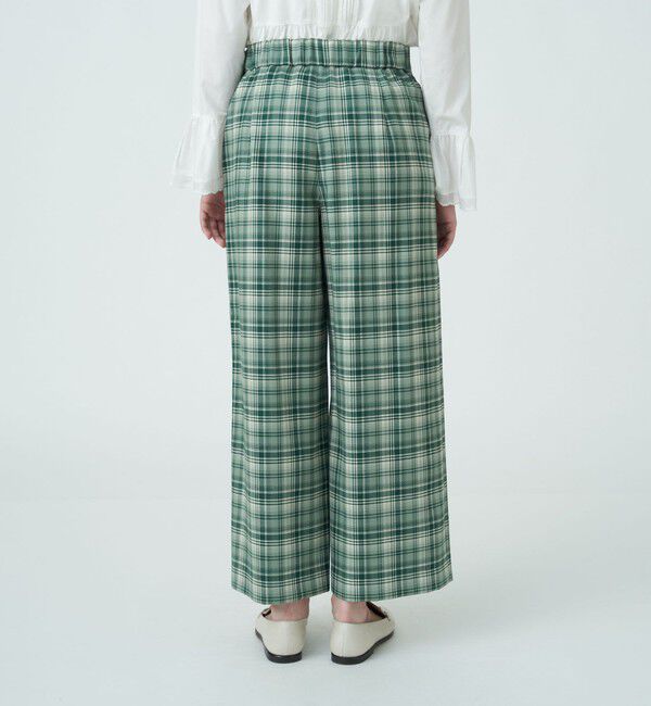 MACPHEE「ナチュラルストレッチチェック ワイドクロップドパンツ」|その他|