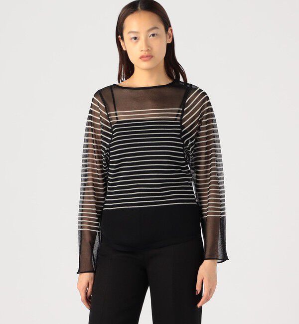 DES PRES「レーヨンナイロンシアー ボートネックプルオーバー」|ニット・セーター|