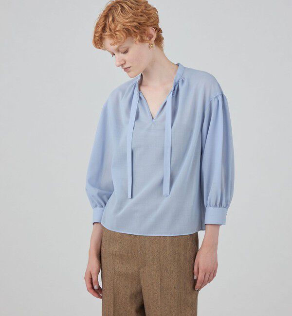 MACPHEE「ポリステルウールボイル ボウタイブラウス」|シャツ・ブラウス|