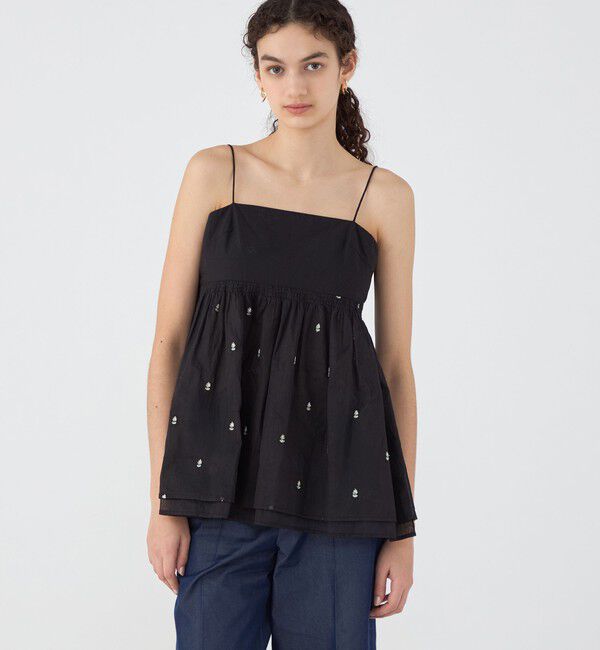 TOMORROWLAND BUYING WEAR「【別注】ne Quittez pas BLACK POPLIN ORGANZE キャミソールトップス」|キャミソール|