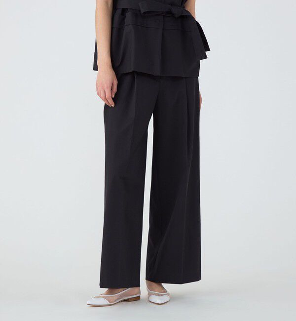 TOMORROWLAND collection「コットンカツラギ タックワイドパンツ」|その他|