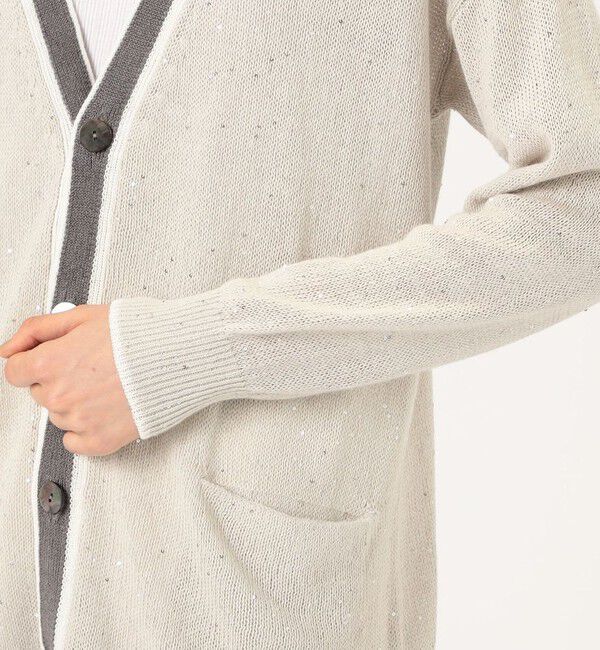 GALERIE VIE「リネンコットンスパンコール Vネックカーディガン」|カーディガン|