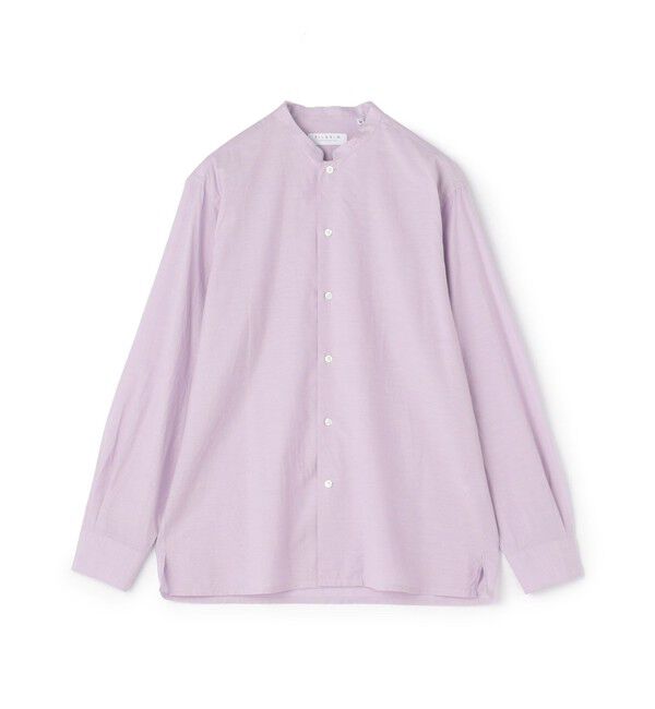 TOMORROWLAND MENS「コットンシルク バンドカラー ロングスリーブシャツ」|シャツ・ブラウス|73 ライトパープル