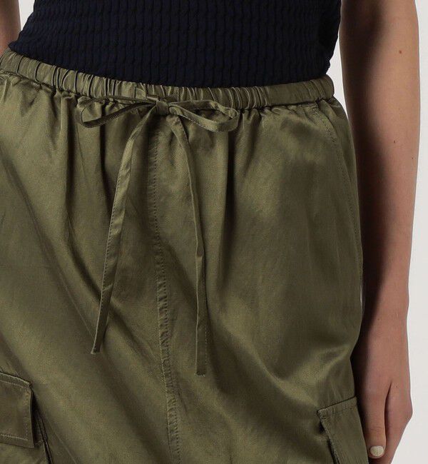 MACPHEE「コットンレーヨンモールスキン カーゴマキシスカート」|タイト|