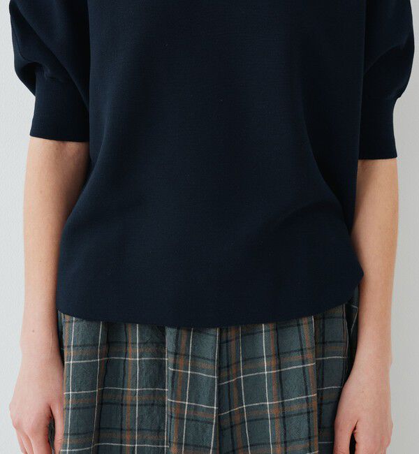 GALERIE VIE「クレープガーター ドルマンハーフスリーブ プルオーバー」|ニット・セーター|