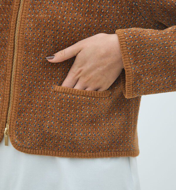 MACPHEE「シェニールジャカード ジップアップカーディガン」|カーディガン|