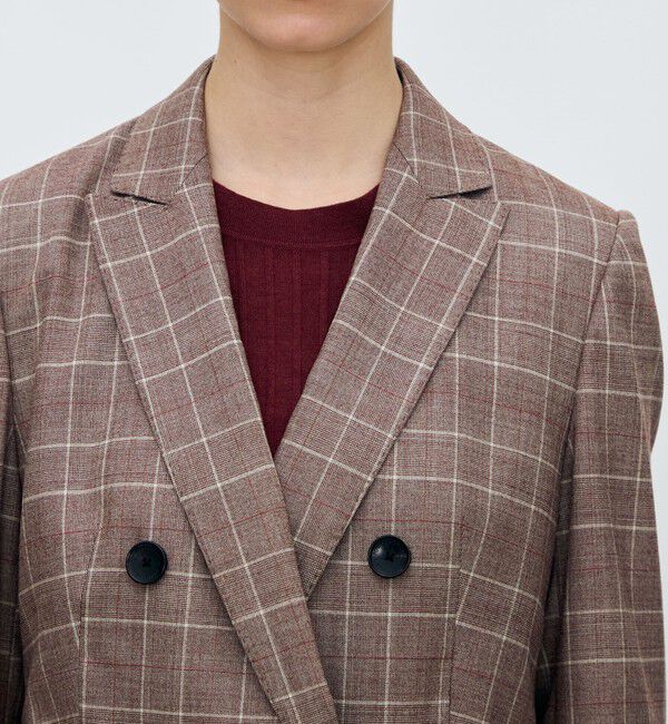 TOMORROWLAND collection「バーガンディウィンドウ ダブルブレストジャケット」|テーラードジャケット|