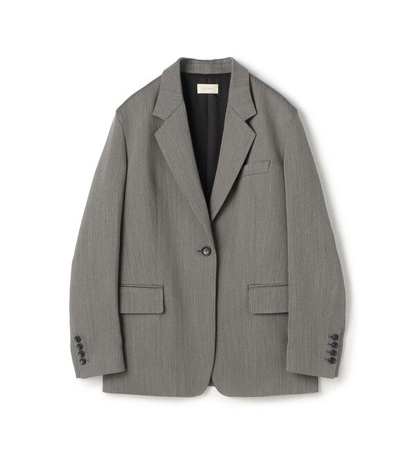 DES PRES「ハイツイストカルゼ ラウンドショルダーシングルジャケット」|テーラードジャケット|15 グレー