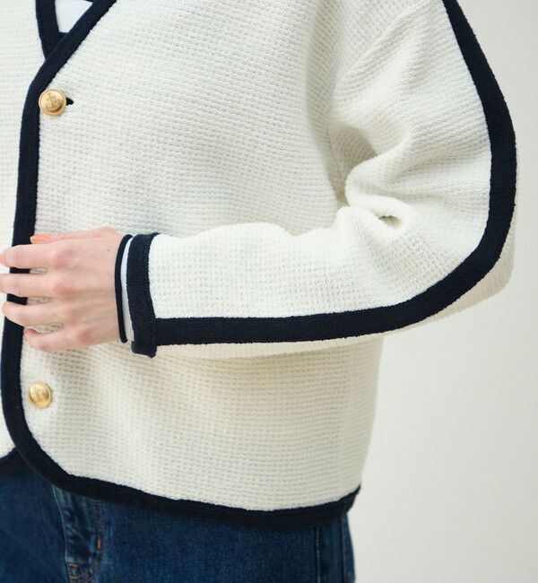 MACPHEE「モスライクステッチ Vカラーカーディガン」|カーディガン|