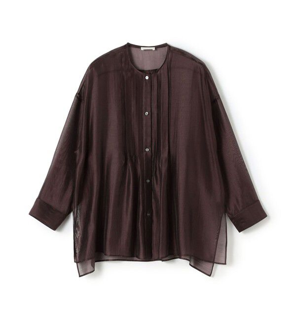 TOMORROWLAND/セルロースポリエステルオーガンジー ランダムタックブラウス