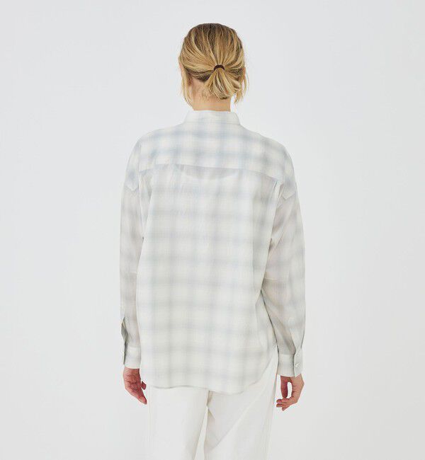 GALERIE VIE「サンライズオンブレチェック スタンドカラーシャツ」|シャツ・ブラウス|