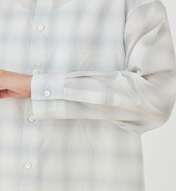 GALERIE VIE「サンライズオンブレチェック スタンドカラーシャツ」|シャツ・ブラウス|