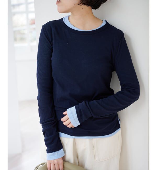 EMILYWEEK「《追加10》パウダリーコットンプルオーバー」|Tシャツ・カットソー|ネイビー