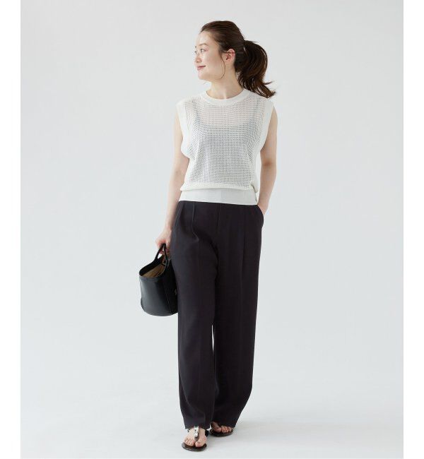 IENA「《追加2》TA/PL ジョーゼットタックワイドパンツ」|スラックス|